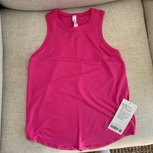 Lululemon High Neck Run and Train Tank Size 4 Pink/Fuscia
